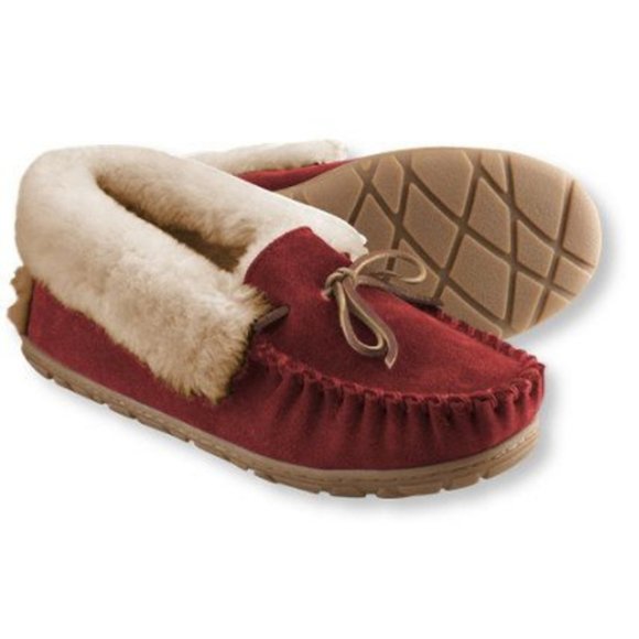 L.L. Bean Wicked Good Dark Red Moccasins - Picture 1 of 12